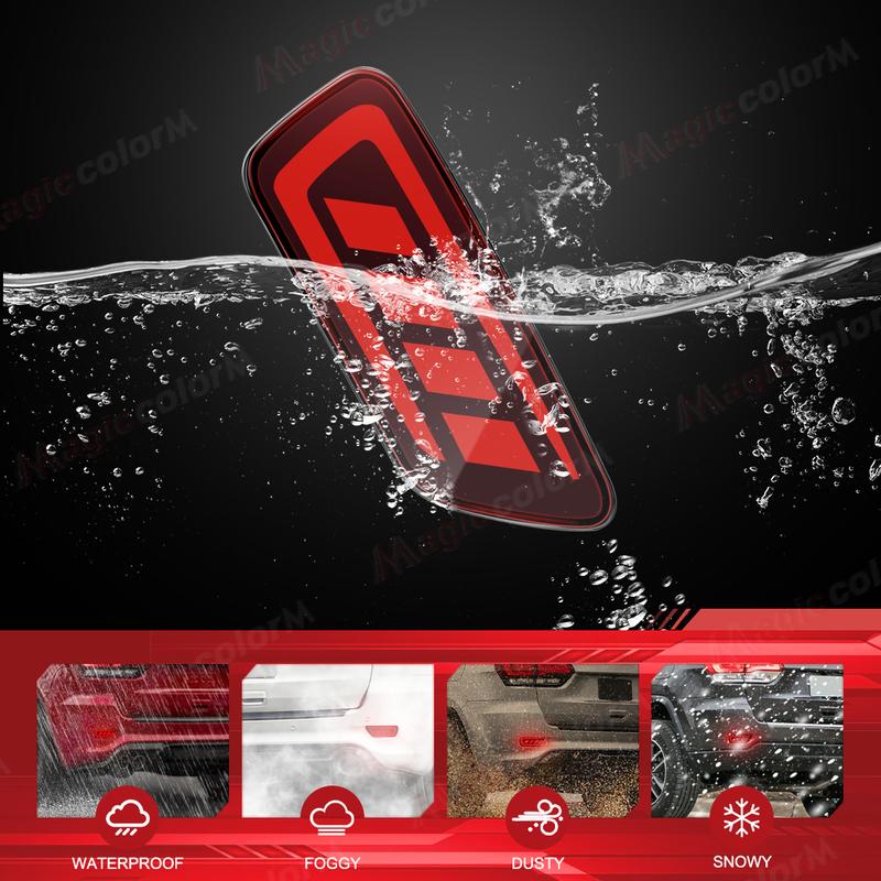 For Jeep Grand Cherokee 2011-/ Compass/ Dodge Journey LED Rear Bumper Reflector Lights Brake Turn Signal Lamp Taillights 12V