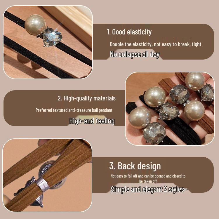 Premium Pearl Hair Ties: High-Elastic, New Small-Fragrance Style, Durable Hair Accessories