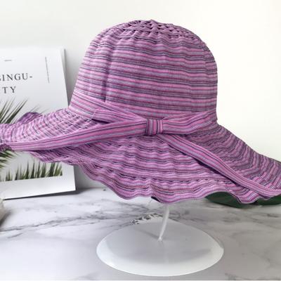 Wide Brim UV Protection Sun Cap Women Outdoor Foldable Bucket Hat Summer Outdoor Stripe Fisherman Hats Panama Hats
