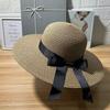 New Straw Hat Women's Beach Hat European and American Bow Visor Hat Travel Sunscreen Sun Hat