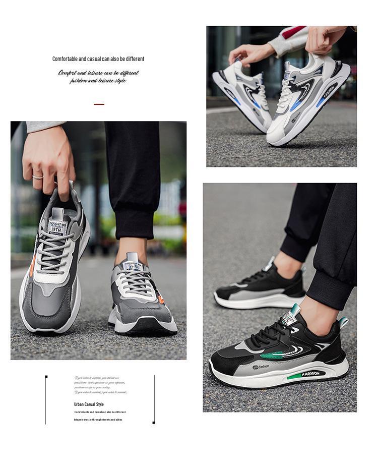 Men's Waterproof Leather Sneakers - Trendy, Versatile, Non-Slip, Soft Sole Casual Running Shoes for Fall