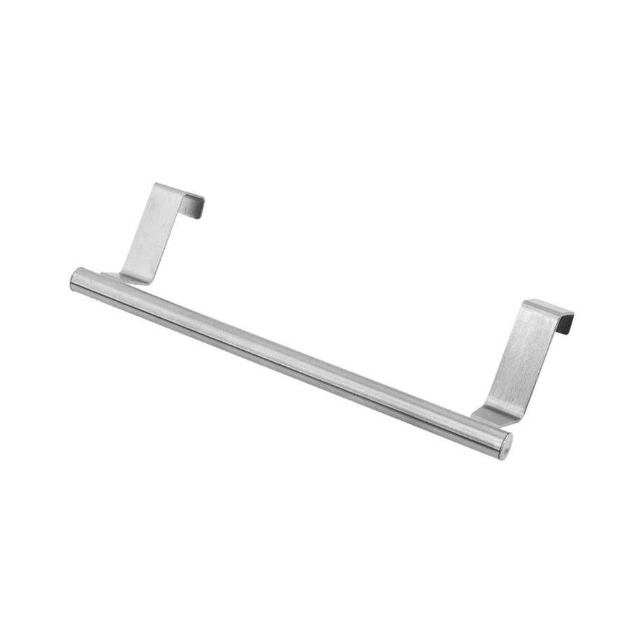 

Non perforated stainless steel towel rack, household cabinet door hook rack, bathroom single pole towel pole белый