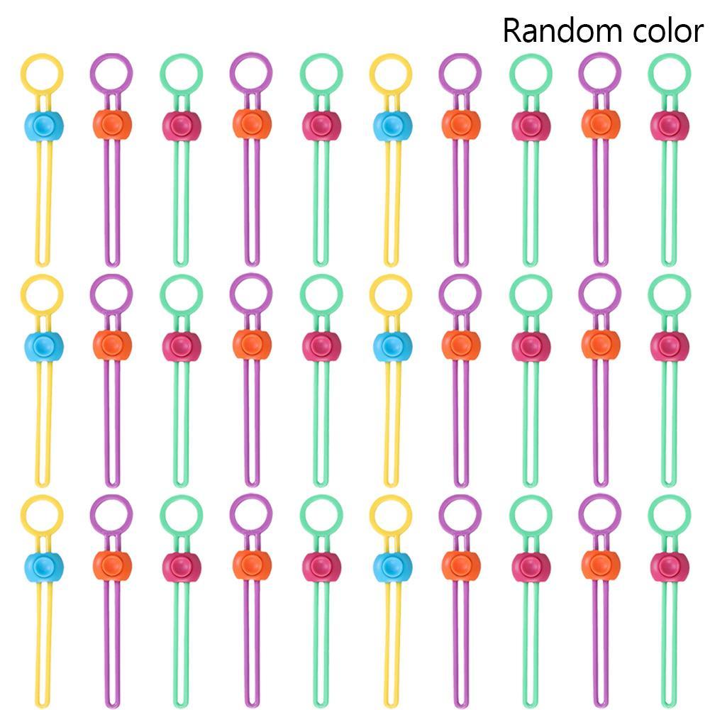 10/20/30/50pcs Silicone Food Bag Sealing Strap Freshness Sealing Clip Adjustable Clip Portable Data Cable Storage Kitchen Gadget