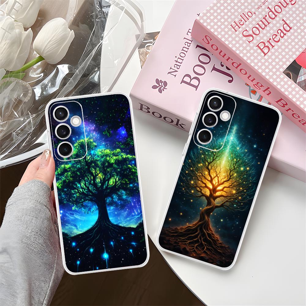 World Life Tree Mobile Phone Case for Samsung Galaxy S25 S24 S23 S22 S21Plus FE Ultra Clear Colorful Cover Smartphone Cover