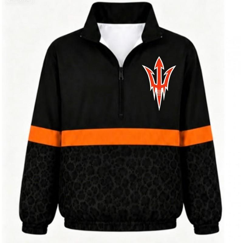 Womens Streetwear Zip-Up Stand Collar Sweatshirt 3D Digital Print Loose Fit Casual Top