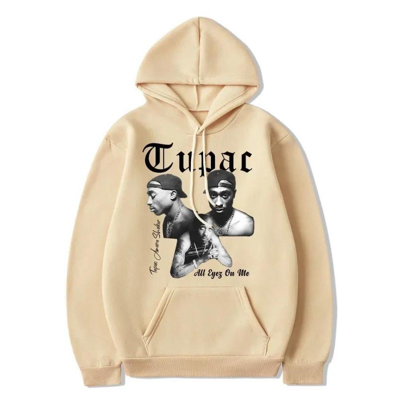 Rapper Tupac 2pac Hoodie Men Women Clothes Sweatshirt Men Women Hoodies Fashion Letter Printed Graphic Sweatshirts Loose Casual
