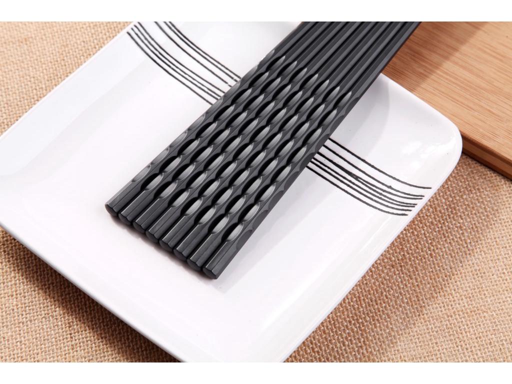 Japanese-Style Frosted Alloy Chopstick Set for Home and Hotel Use