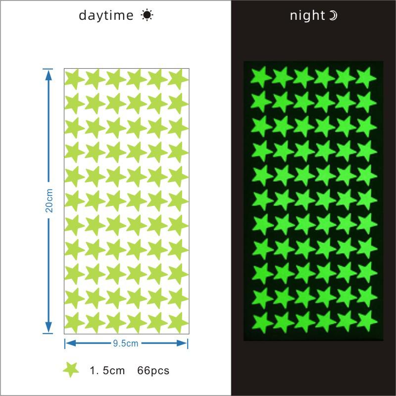 Φωτεινά Φθορίζοντα Αυτοκόλλητα Αστέρια και Κουκκίδες για Διακόσμηση Παιδικού Δωματίου