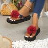 Women's Slippers Summer Slippers Open Toe Flower Sandals Casual Beach Shoes Noble