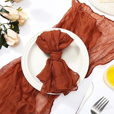 6pcs Napkins Wrinkled Dinner Napkins Soft Cotton Table Napkins Decorative Cloth Napkins for Weddings Parties Family Everyday Use