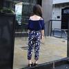 2023 Fashion 2PCS Summer Kids Clothes for Teenager Off Shoulder T-shirt+ Floral Pants for 3-10Years 110-160CM