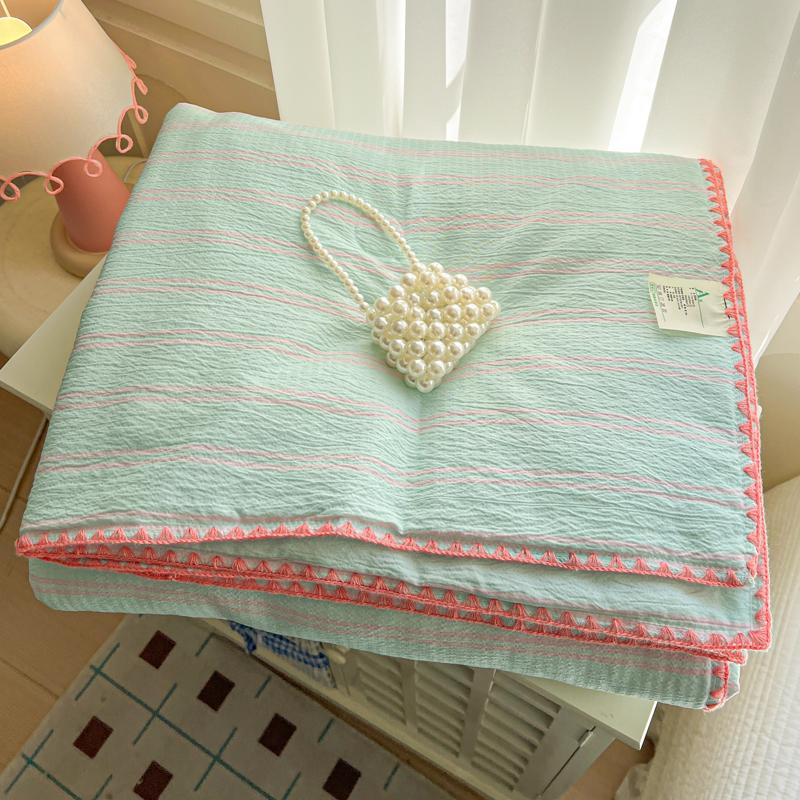 Sleeping grid wrinkled yarn double-layer yarn summer cool quilt