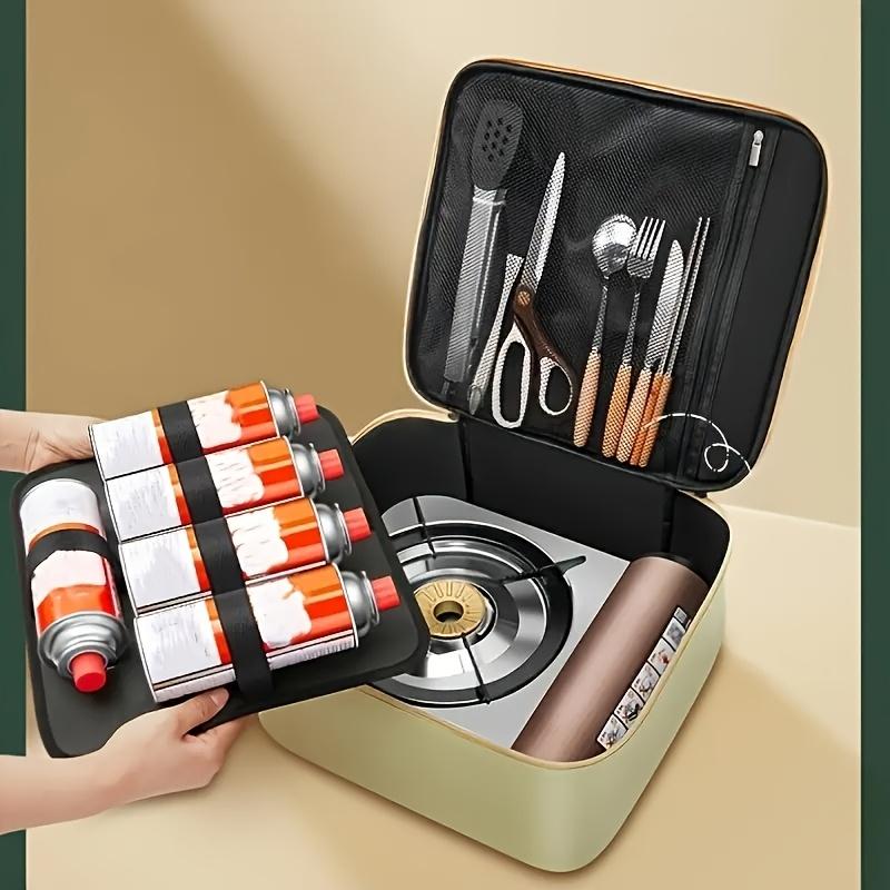 Outdoor Camping Picnic Cassette Stove Storage Bag Baking Tray Gas Tank Cookware Barbecue Storage Box Portable Camping Handbag