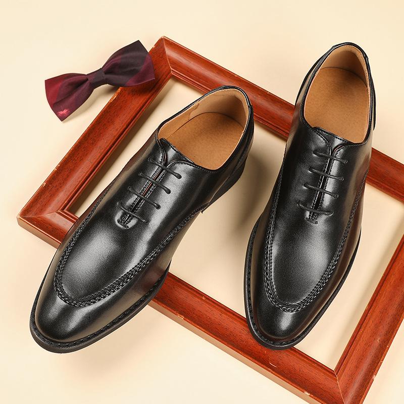 2024 High Quality Pointed Toe Oxfords Leather Men Shoes 2024 Lace Up Casual Formal Business Male Dress Shoes Wedding Party Plus 47