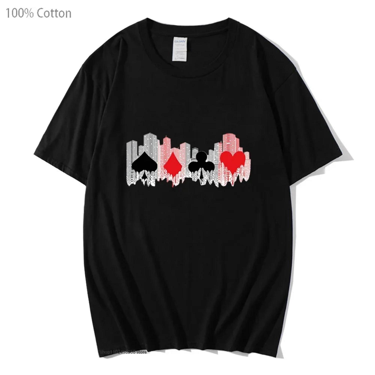 

Alice In Borderland Tshirt for Buildings and Playing Cards Shirt 100% Cotton Streetwear Top Y2k Sudaderas Clothing S чёрный