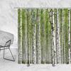 Berkenbomen Douchegordijn Badkamer Decoratie Winter Berkenbos Badgordijn Rustiek Boslandschap Badkamer Accessoires Haken