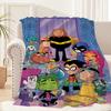 Coperta Peluche Go Carina Cartone Animato Tappeto per Pisolino Divano per Soggiorno Stanza T-Teen Ufficio Caldo Stanza da Letto T-Titans Compleanno Casa Viaggio Regali per Bambini