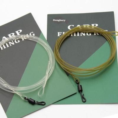 100CM Carp Fishing Line Fluorocarbon Carp Leaders with Fishing Tackle QC Quick Change Swivel Fused Loop Leaders Non LeadCore