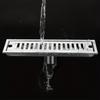 40cm Stainless Steel Linear Shower Drain Channel Floor Drain with Central Outlet for Bathroom Wet Area Water Drainage System