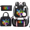Large Capacity Schoolbag with Shoulder Strap; Student Three-piece Pencil Case Set