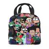 Teens Titans Go Beast Boy Sacs à déjeuner isothermes Boîte de rangement pour aliments Glacière portable Boîtes à lunch thermiques pour le voyage