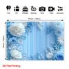 2D Blue and White Floral Backdrop for Wedding & Bridal Shower Photos