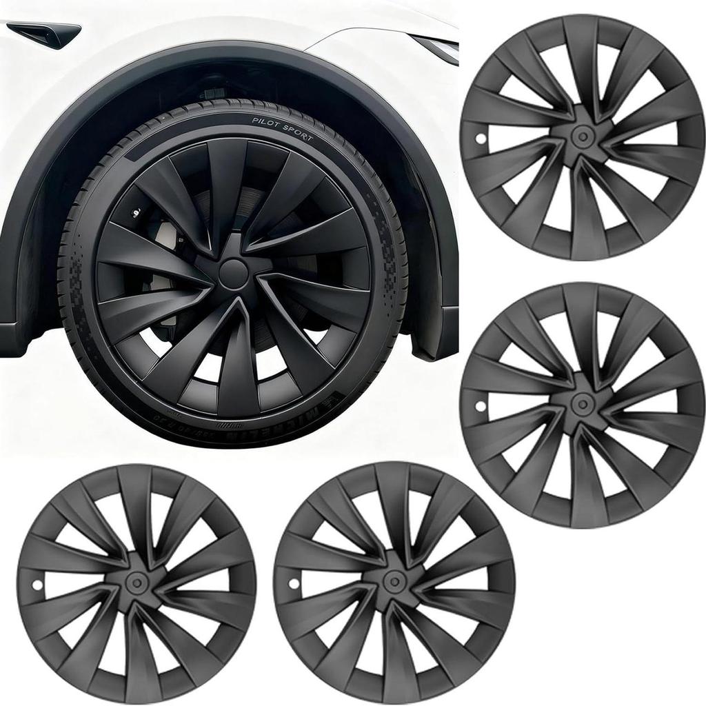 Black 20" Wheel Cover for 2025-2026 Tesla Model Y Refresh