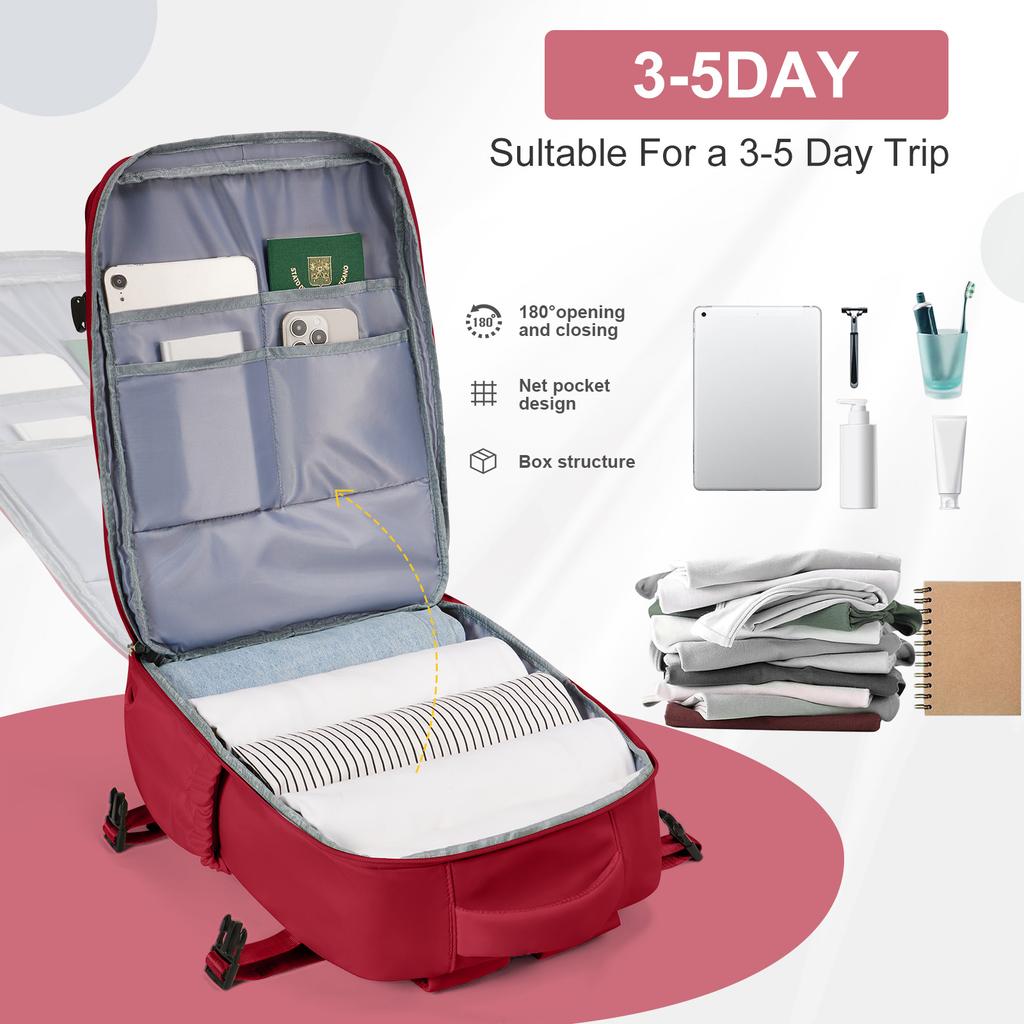 Waterproof Travel Backpack With Shoe Compartment Adjustable Straps, Laptop Backpack &School Bag For Men Women, Casual Travel Bag