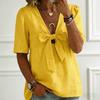 Shirt Pure Color Loose Fit Commuting Style Casual Tops Front Bowknot Decor
