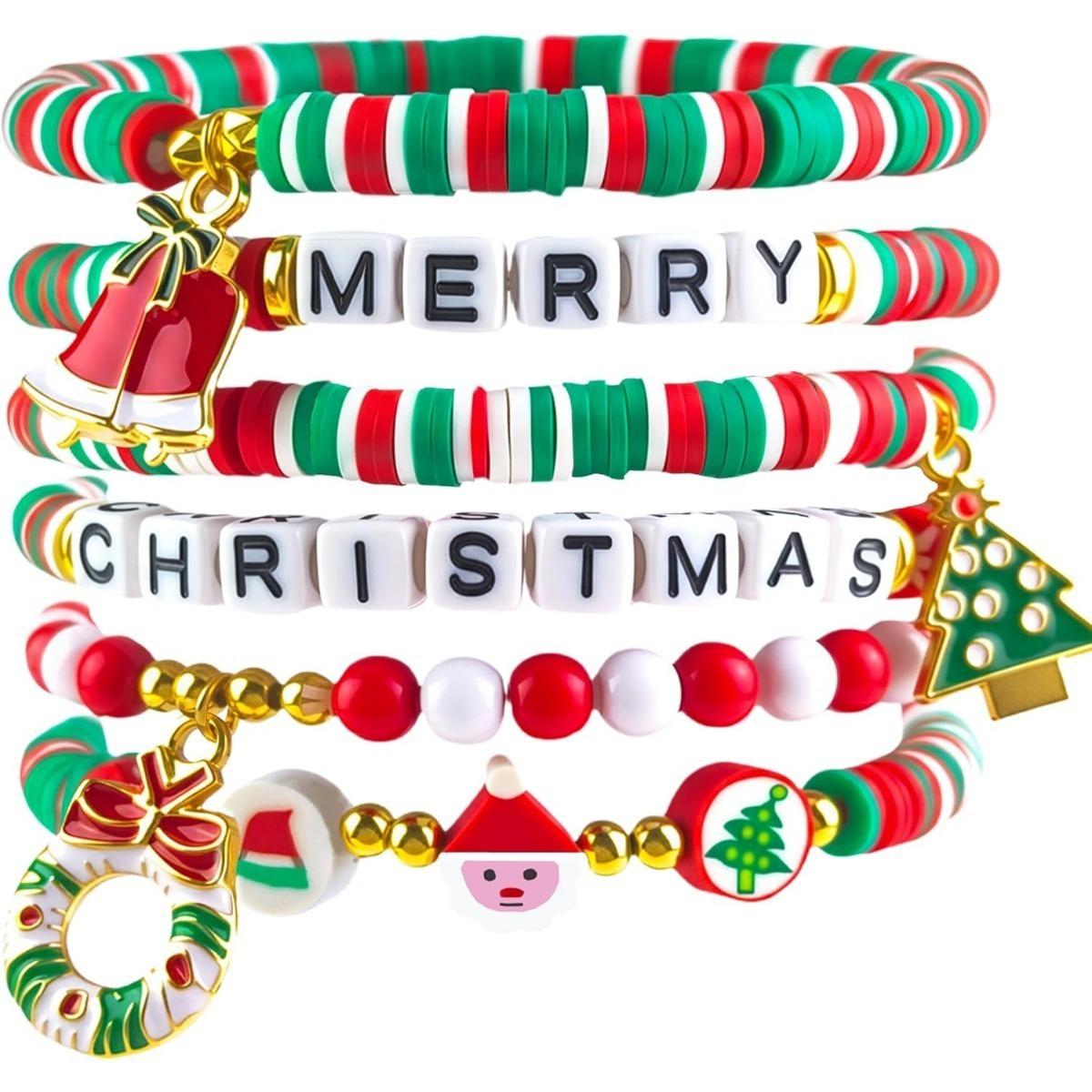

JYL TS Bracelet Initial Heart A-Z Personalized Luck & Identity 6PCS Christmas set виридийский зеленый
