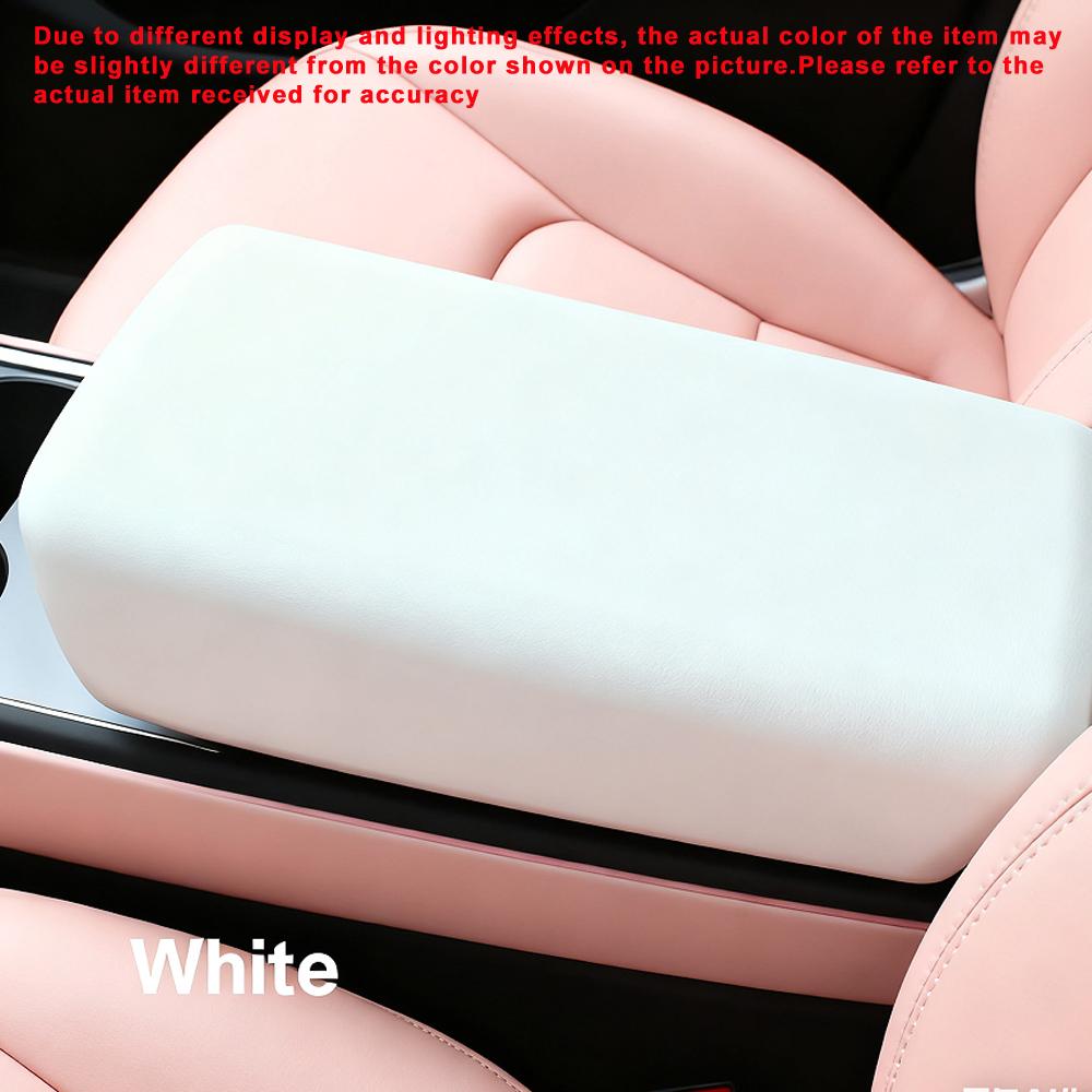 

Car Central Console Cover Armrest Box Cover Protection TPE Car Decal Modification Accessories for Tesla Model 3 Model Y білий