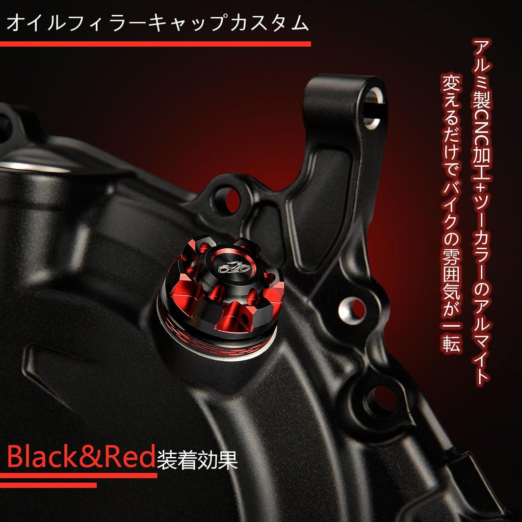 FMATE WORKS Motorcycle Filler Cap with O-Ring Shaved Aluminum M20 x P2.5 Black
