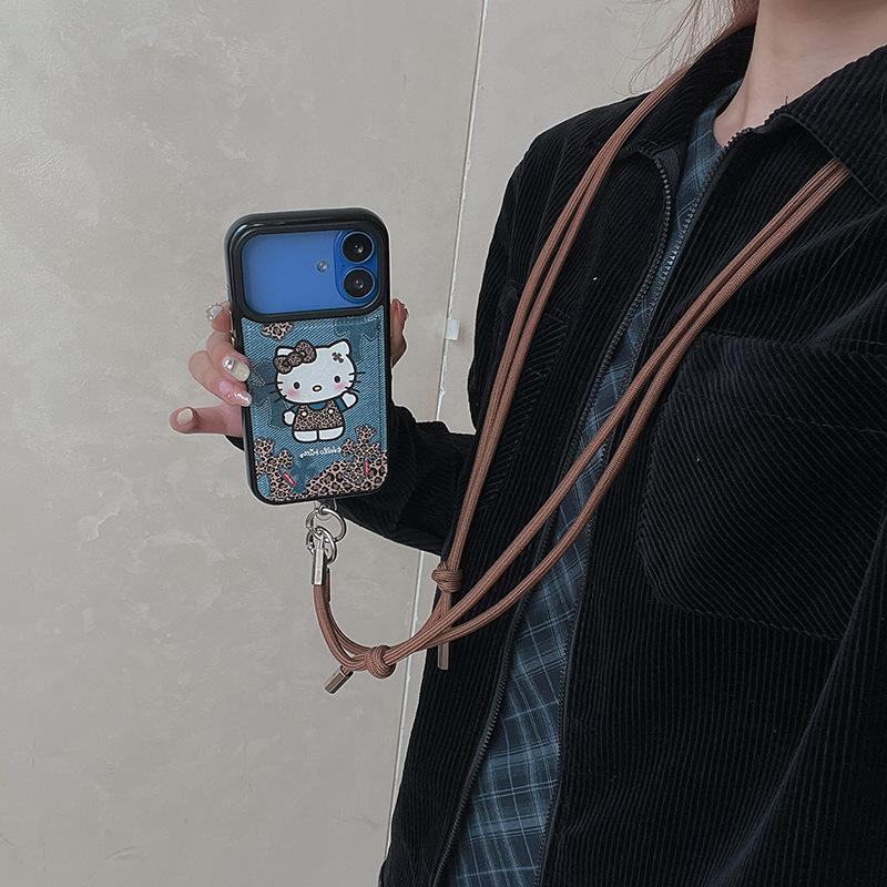 Adjustable Crossbody Women's Universal Phone Case with Keychain - Drop-Proof, Sturdy, and Durable Lanyard Style