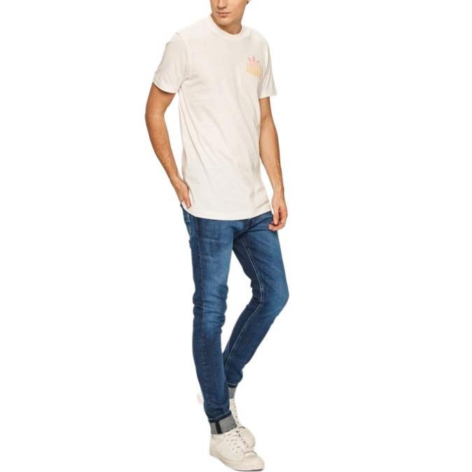 Adidas Originals T Shirts Men's White Crew Neck Moderate Straight Fit FM3379