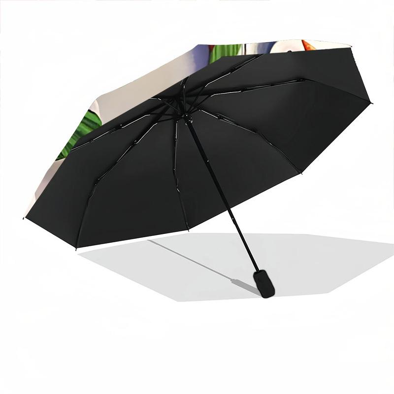 1pc Snowmen Winter Automatic Folding Umbrella with 8 Bones, 3-Fold Compact Umbrella, Compact Design On-the-Go Essential, casual outdoor acce