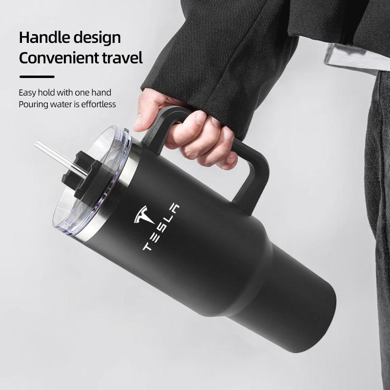 1200ML Car Mug Slot Vacuum Cup 304 Stainless Steel Thermos For Tesla Model-Y Model-3 Model-X Model-S Cybertruck Roadster SpaceX