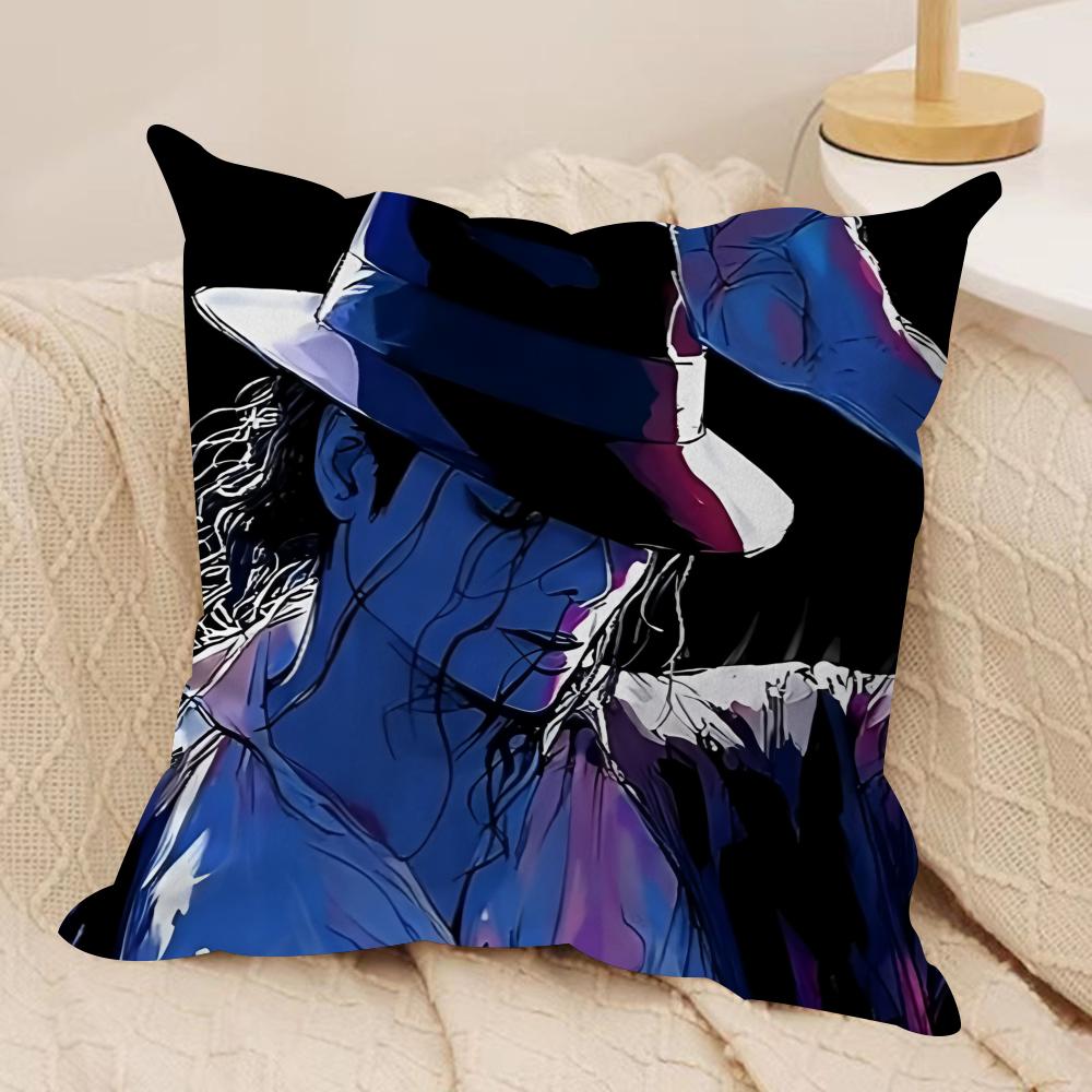Singer Mmichael Jackson Cushion Cover Silky Short Plush Sofa Pillow Cover Hidden Zipper Soft Dustproof Case for Home Decor