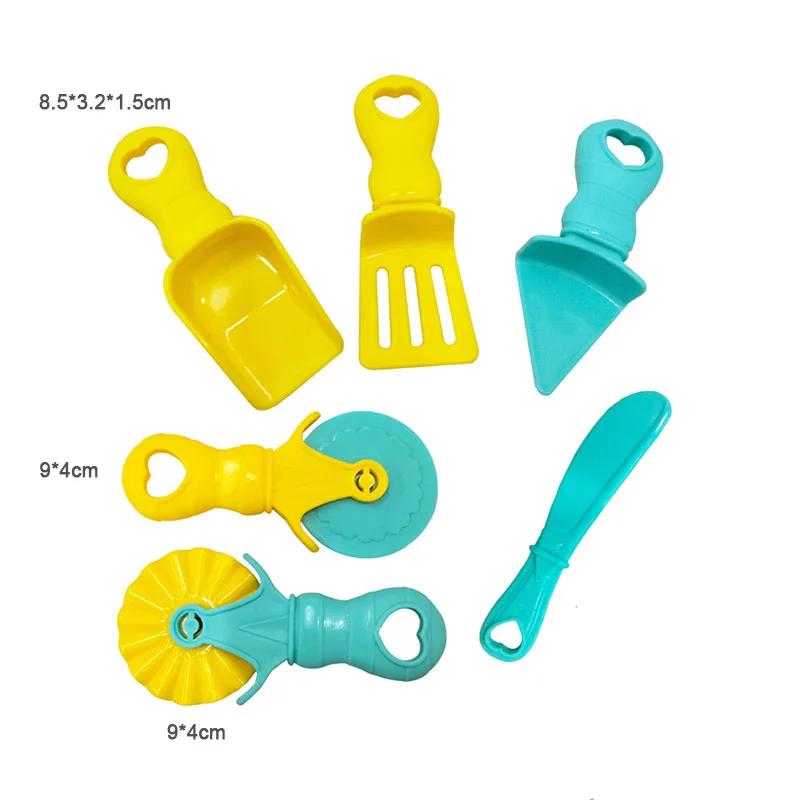 Dough Play Tools for Kids Dough Accessories Molds Dinosaur Fruit Roller Cutter Scissor Playdough Clay Mold Children DIY Toys