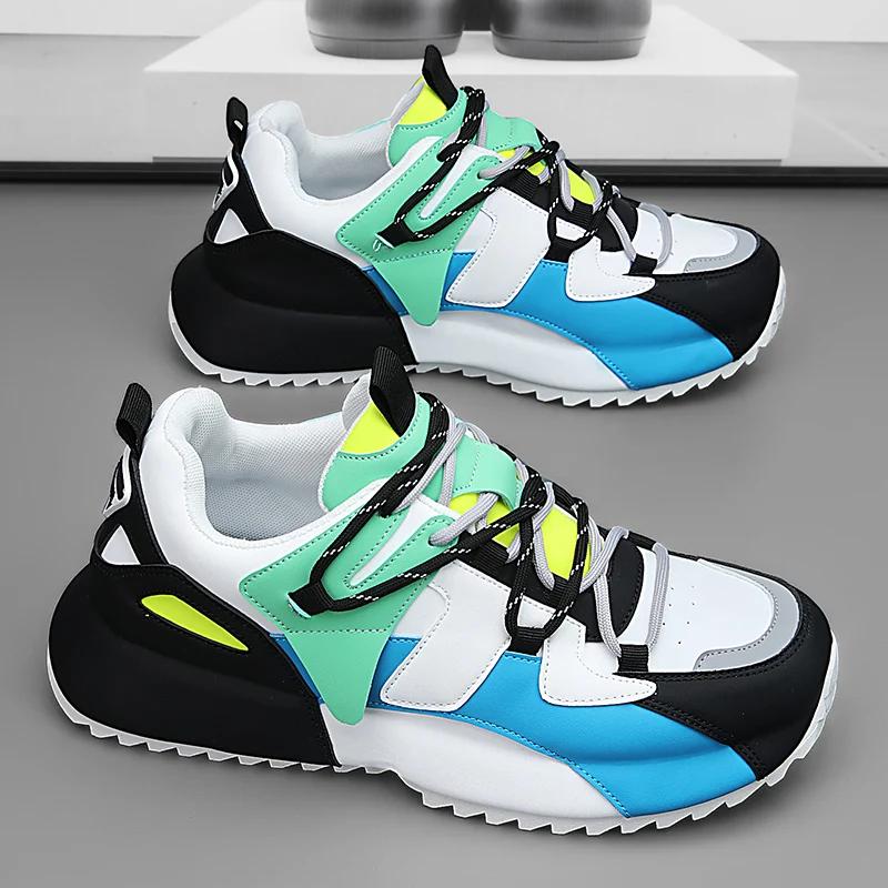 Modische klobige Turnschuhe für Herren, Winter, Plüsch, warme Schneeschuhe, modisch, lässig, Obermaterial aus Mikrofaserleder, erhöhte interne Plattform, Sportschuhe