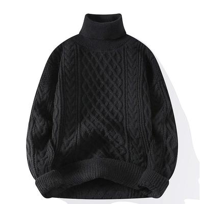 Maglioni alla moda in maglia per uomo e donna Autunno e Inverno Collo alto Tinta unita Abbinamento interno