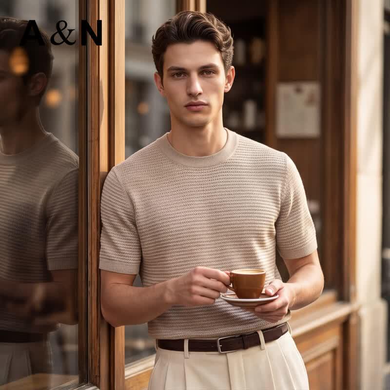 Antonio Men s 100% Merino Wool Short Sleeve Crew Neck Knit Top 3XL