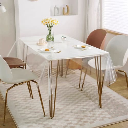 Transparent PVC Tablecloth, 0.5mm-0.23mm Thick, Easy To Clean, Stain-Resistant, Dust-Resistant, Waterproof, Durable, and Heat-Resistant (Transparent 0