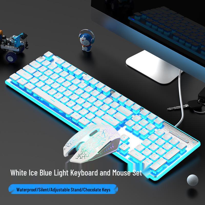 Silver Toughness L1 Wired Silent Keyboard & Waterproof Office Mouse Set