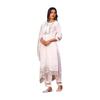 Shiv Textiles Women' Chanderi Silk Embroidered Kurta Pant Dupatta Set(JDAVidyaOFFWHITES)