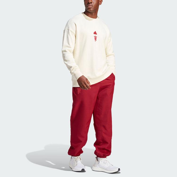 Adidas Manchester United Lfstlr Sweatshirt Cream White Men Streetwear IA8547