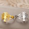Likgreat Celtic Tree Of Life Open Ring For Women Girl Stainless Steel Adjustable Rings Irish Lucky Jewelry Anniversary Gift