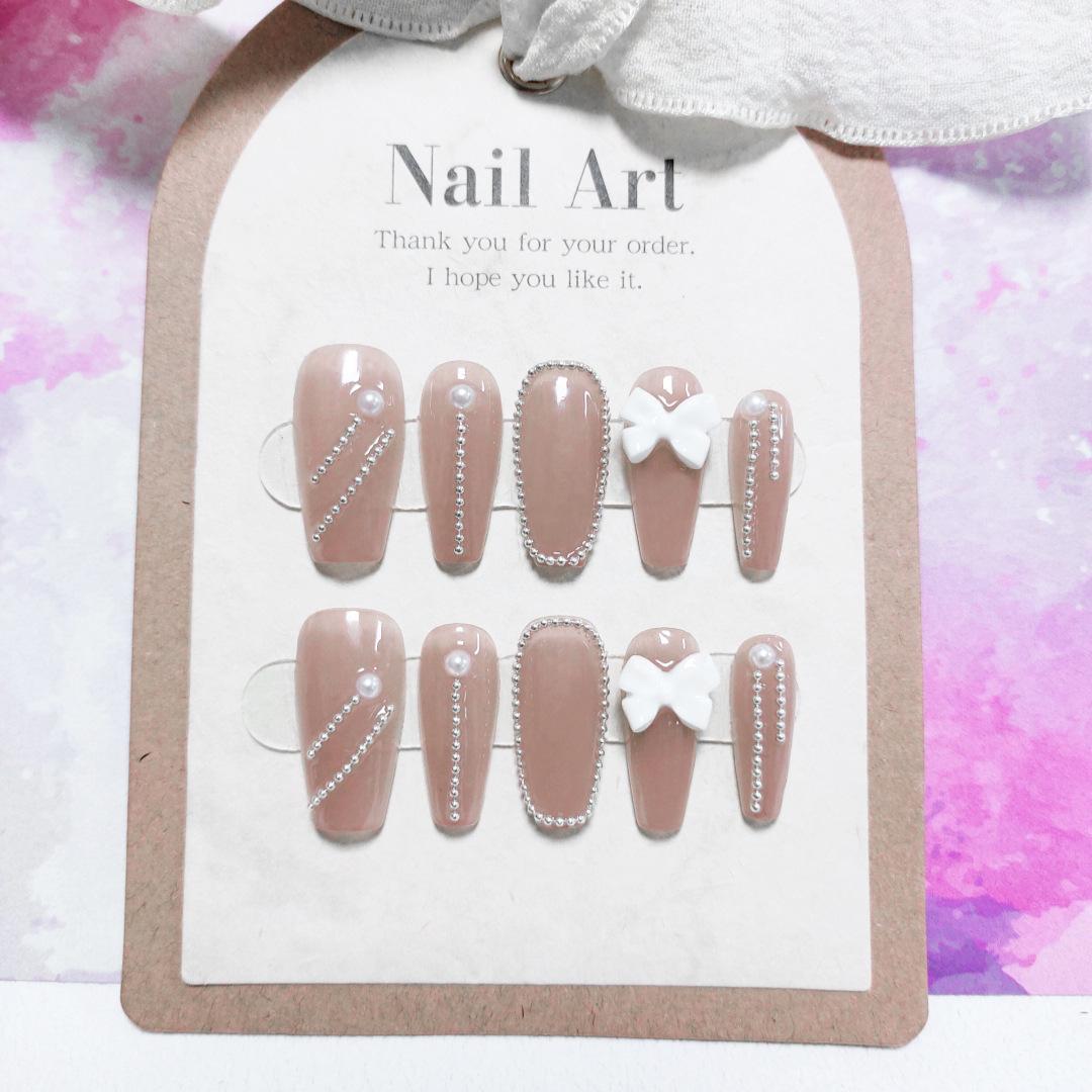 

S11 Ручная работа Панк Стиль Японская Цепочка для Ногтей с Бусинами, Жемчугом и Стразами Extra Small