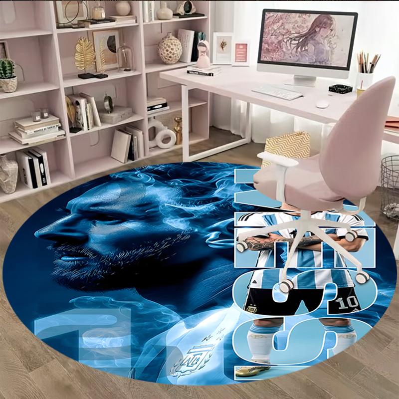 1pc M-Messi4 Carpet, Round Rug, Comfortable, Suitable for Entryways, Living Rooms, Office, And Bedrooms, Christmas Decoration