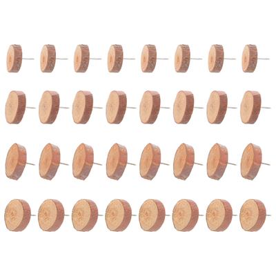 40Pcs Wooden Push Pins Flat Top Round Head Thumbtacks Decorative Cork Board Bulletin Board Map Pins for Hanging Photos Documents
