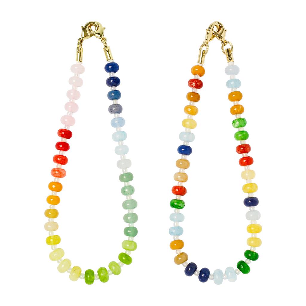 New Natural Stone Mobile Phone Chain Donut Dopamine Advanced Sense Ins Wind Handmade Beaded Mobile Phone Chain